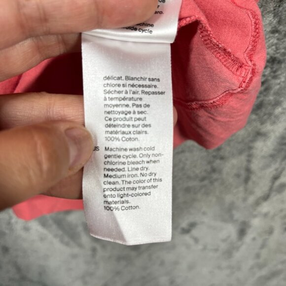 COS Long Sleeve Crew Neck Shirt Bright Pink Unisex Small Relaxed Pocket Cotton - Picture 3 of 6